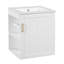 Armoire de salle de bain murale 20 po, meuble-lavabo moderne blanc, lavabo, tablette latérale ouverte, porte-papier hygiénique, solution pour économiser de l'espace 30, rangement spacieux rectangulaire en céramique, conception flottante, fermé