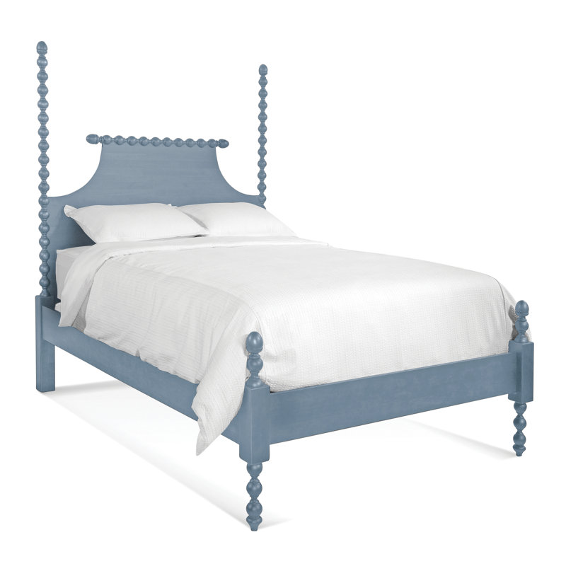 Emily Spindle Four Post Bed, Queen, Sea Glass