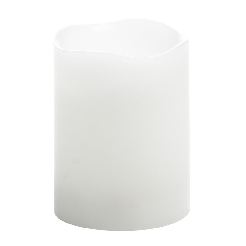 Bougie cylindrique sans parfum, H 4 po x l 3 po x P 3 po, Blanc