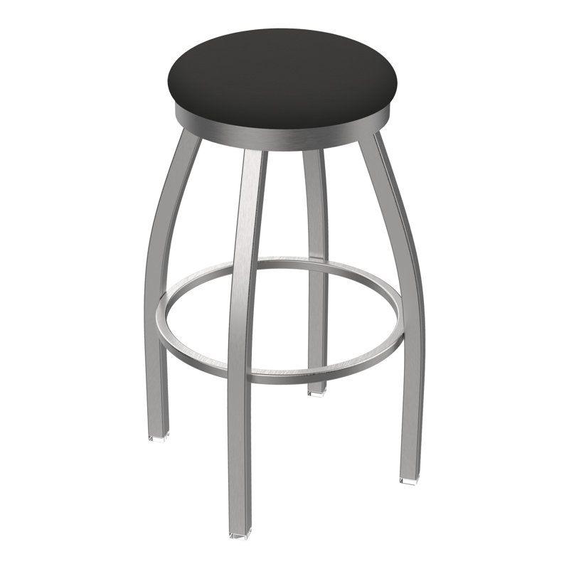 Tabouret pivotant intérieur / extérieur Misha, Vinyle-brise graphite, Tabouret de bar (siège d'une hauteur de 30 po)