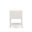 Ensemble de chambre à coucher en bois 3 pièces - 1 base de lit moderne en tissu de lin brun avec tête de lit capitonnée et 2 boutons - Table de chevet au fini crème au beurre brossé-1393580840-1467041413-1467041410