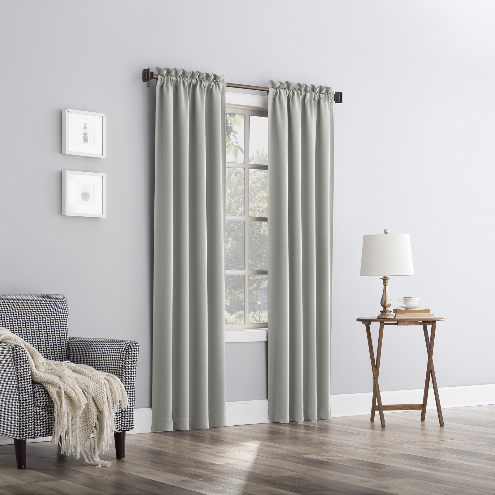  Thermal Blackout Rod Pocket Curtain Panel, 40" W x 95" L, Silver Gray