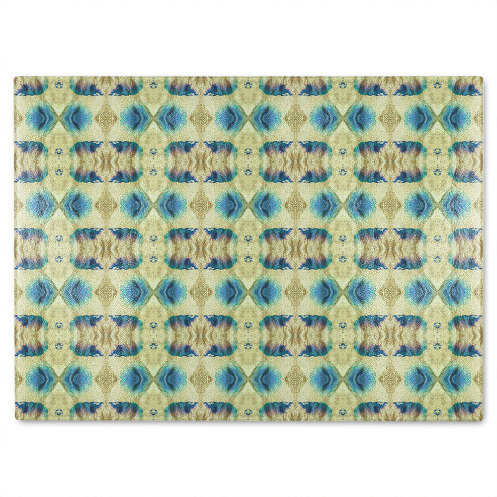 Psychedelic Geometric Pattern Glass Chopping Board