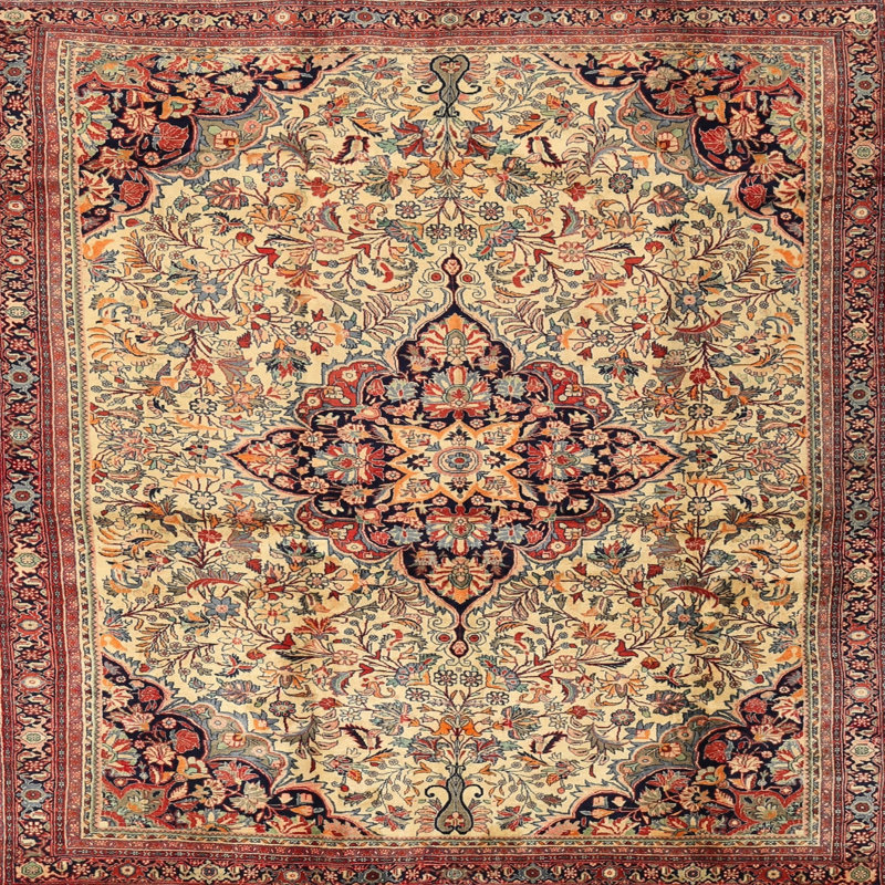 Tapis oriental beige, Carré 6 pi