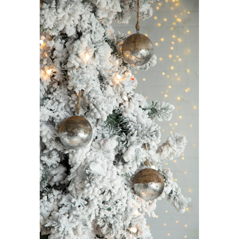 D4 ", boules de Noël décoratives, boules de Noël suspendues en bois pour des décorations de fêtes, lot de 8