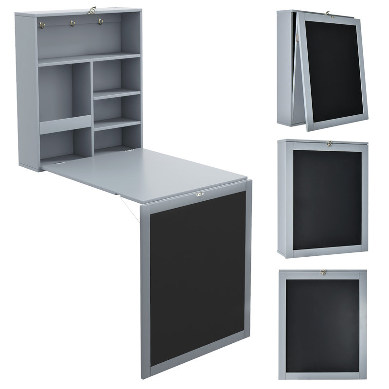 Bureau flottant rectangulaire Billerica, gris, H 57,5 po x l 34 po x P 24 po