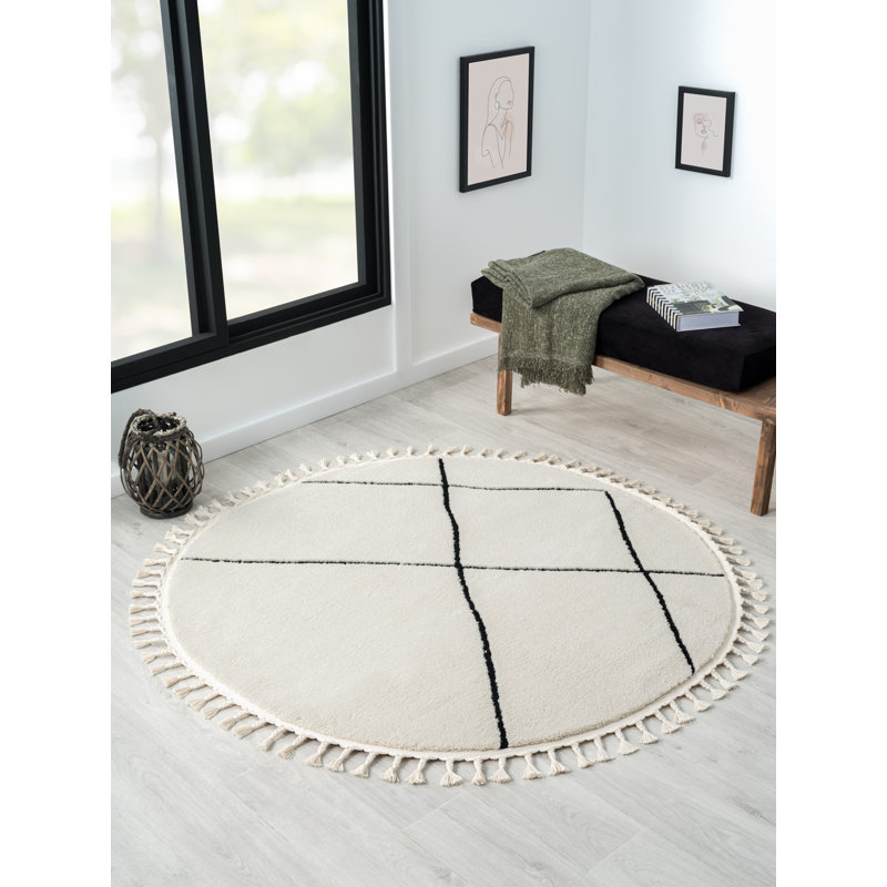 Oasis Tapis white Rug, Round 140cm