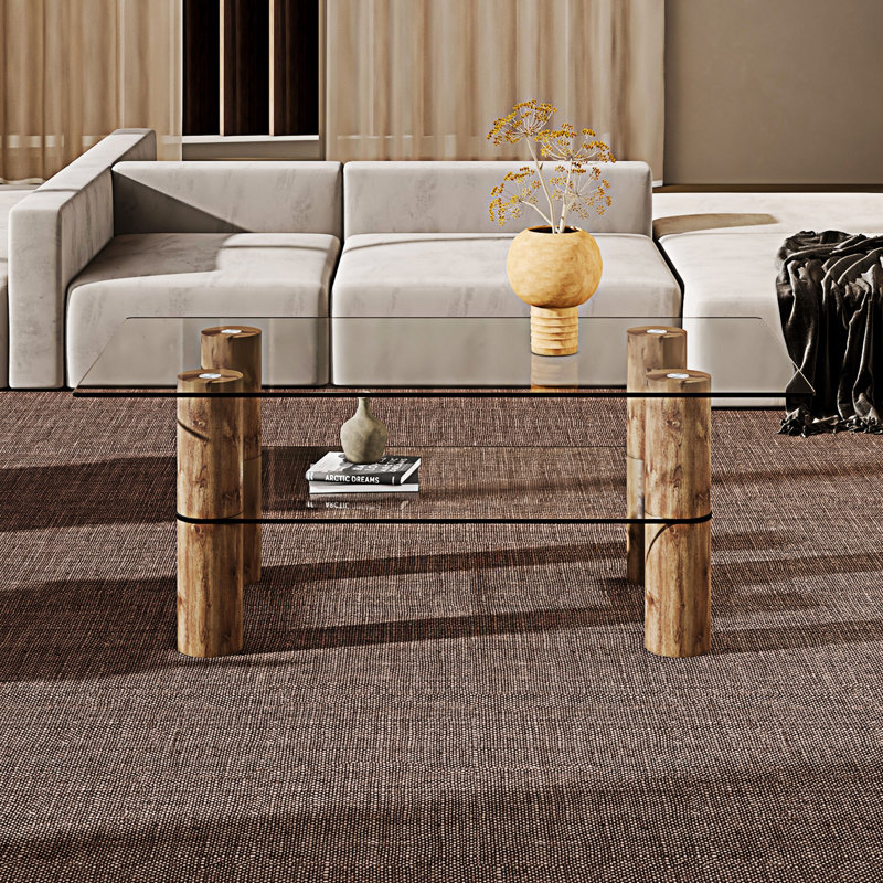 Table basse avec tablette, Bois