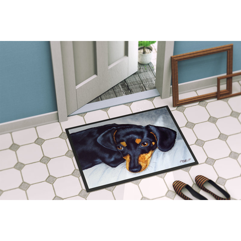 Tapis antidérapant Venturia Doxie Dachshund, Rectangle 1 pi 6 po x 2 pi 3 po