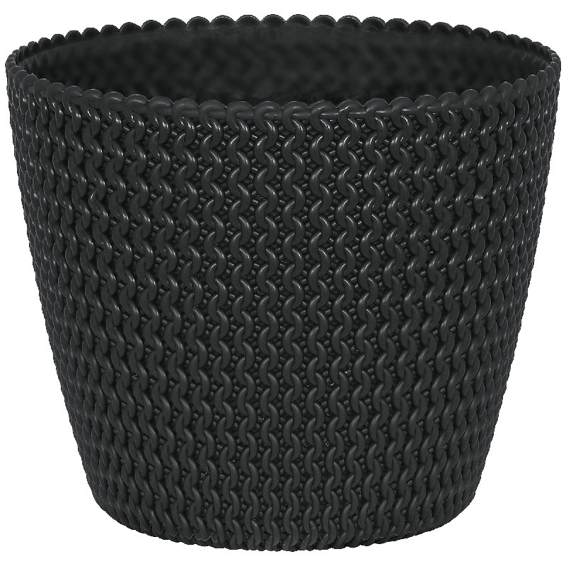 Atqiya Pot Planter, 18cm H x 22cm W x 22cm D, Anthracite