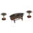 3 Pieces: Coffee Table, 2 End Tables