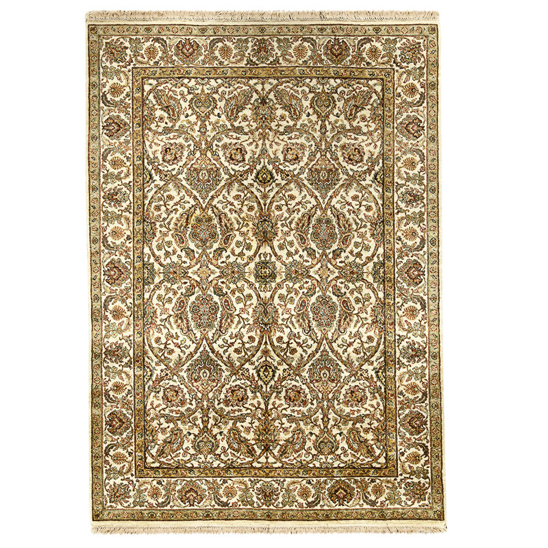 High-Quality Hand-Knotted Ivory Area Rug
