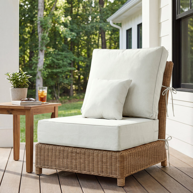 Outdoor Chair Cushions 24 x 24  x 6  Inch, Outdoor Replacement Cushion Set, Back & Seat Patio Cushions for Outdoor Furniture,  Weather Resistant Patio Chair Cushions with Removable Cover and Straps, Navy Blue