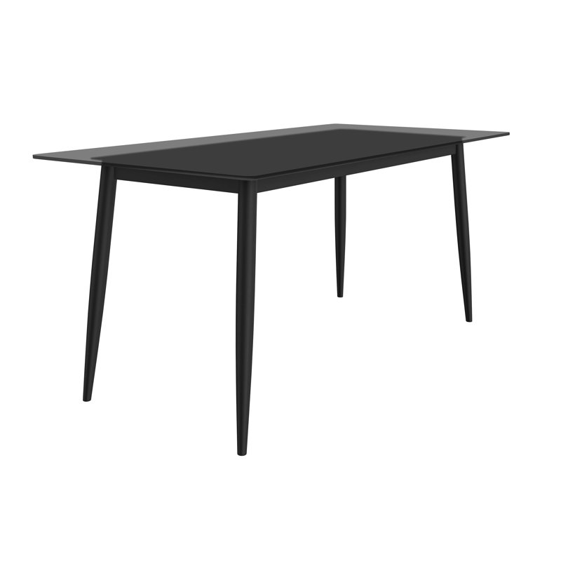 Kyley Metal Base Dining Table, 70.86" W x 35.43" L, Clear