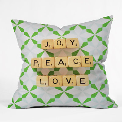 Joy Peace Love Throw Pillow