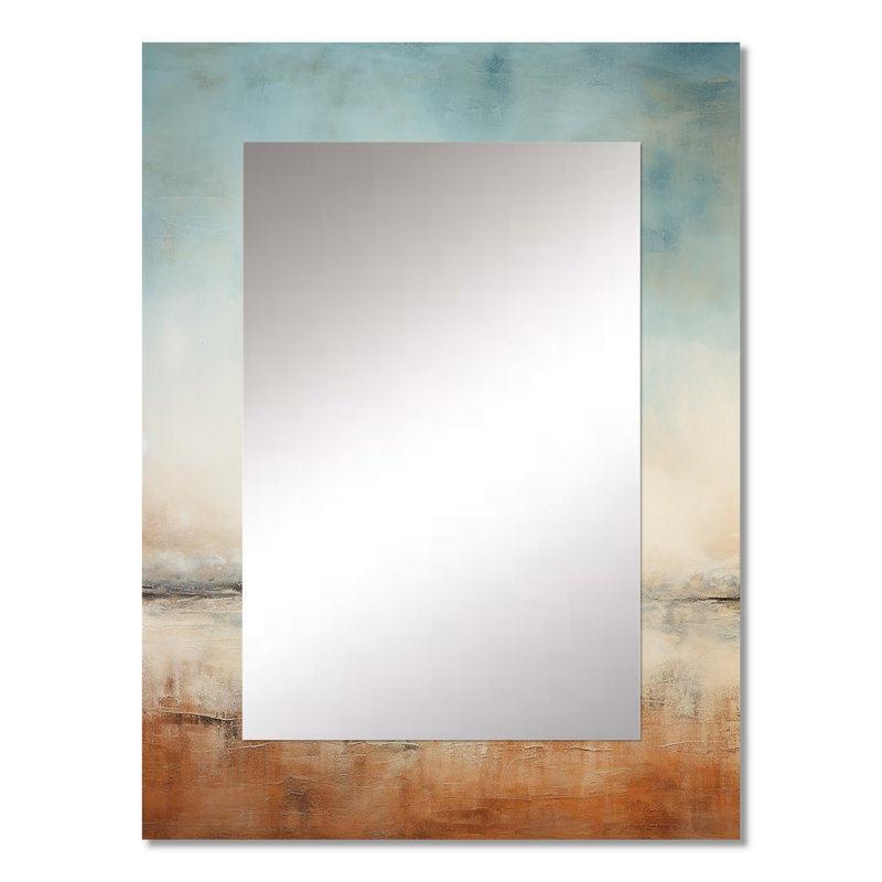 Elemental Eternity Minimalisme - miroir mural décoratif minimaliste, miroir brun, impression d'art en métal, 32 po x 24 po