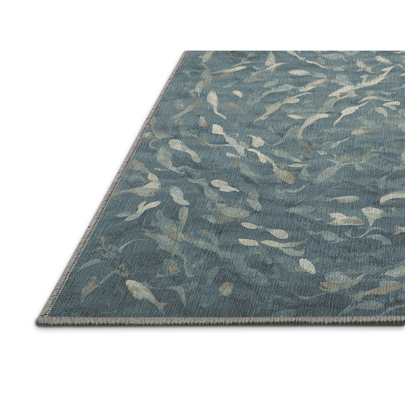 Machine Washable Gray Area Rug, Round 8'