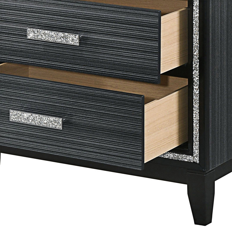 Nightstand Bedside Table With Drawer, Black
