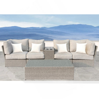 4-Seat Outdoor Wicker Conversation Set With Cushions – Fully Assembled