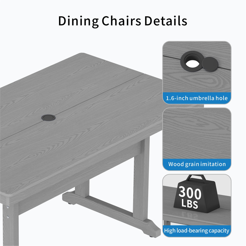 Ensemble repas 12 pièces pour patio, Gris, 10