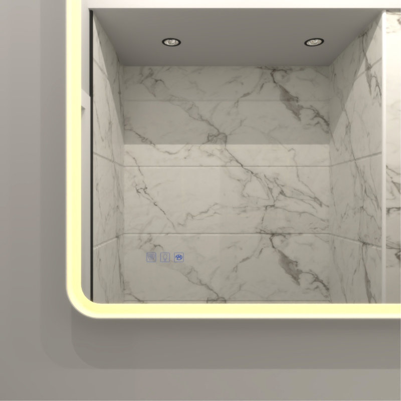 Miroir de salle de bain polyvalent anti-buée à DEL avec fonctions personnalisables