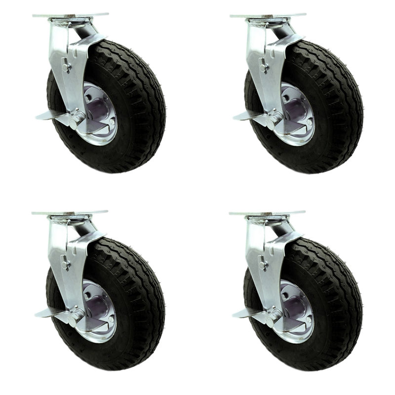 Pneumatic Caster with Brake