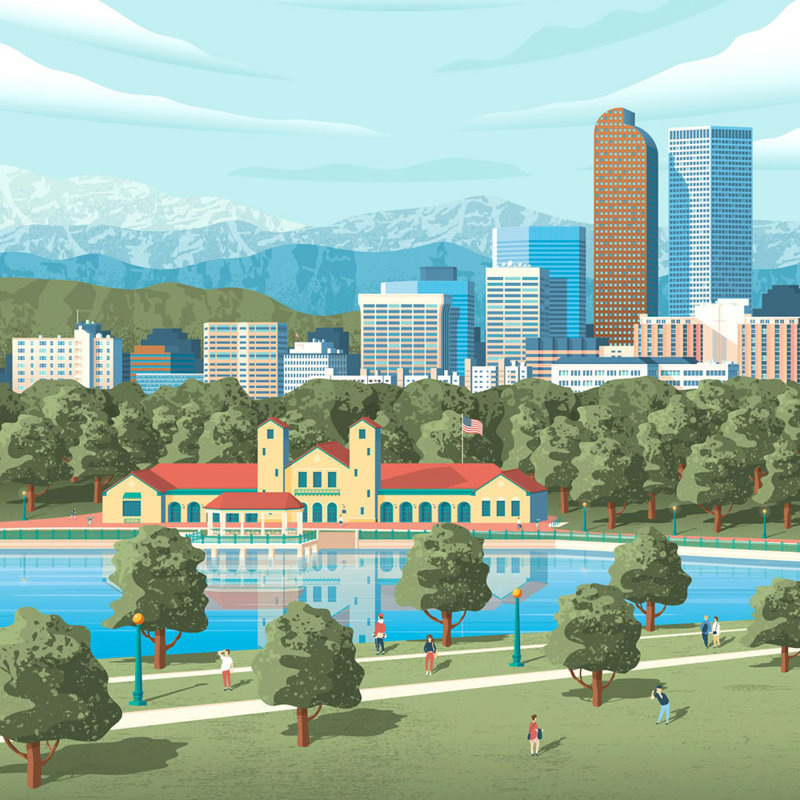 Denver 1 Piece Wall Art, 70cm H x 50cm W