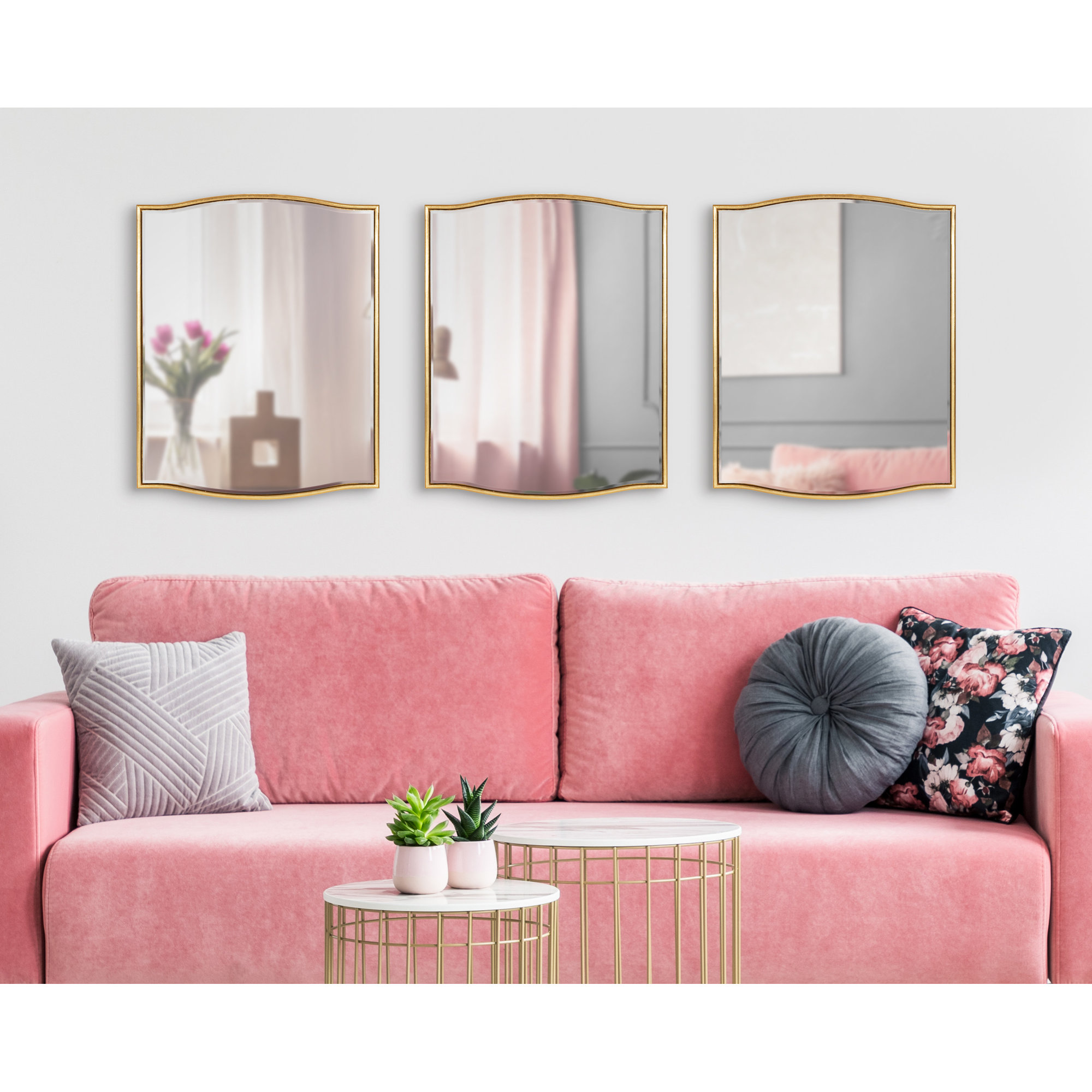 Meagan Mirror, 24" x 18", Gold