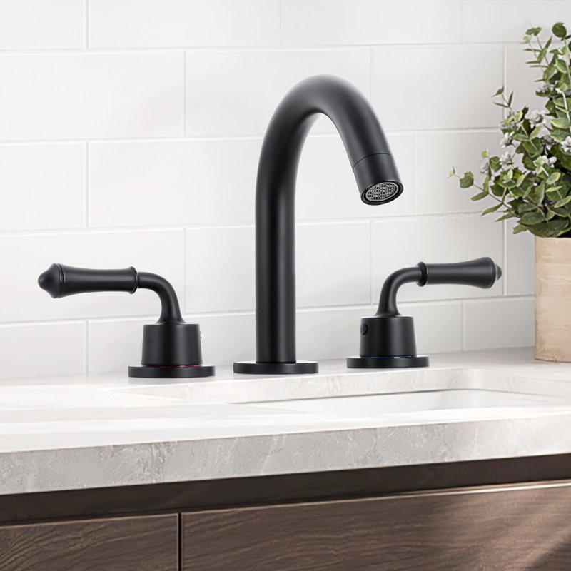 2-handle Bathroom Faucet with Drain Assembly