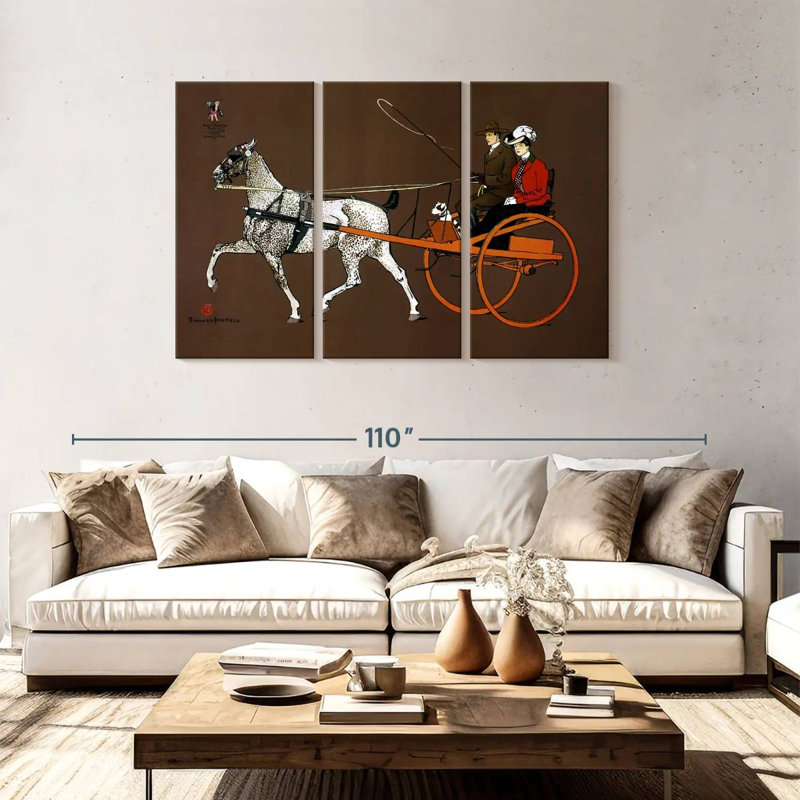 Couple Mehar dans un chariot brisant, H 48 po x l 74 po
