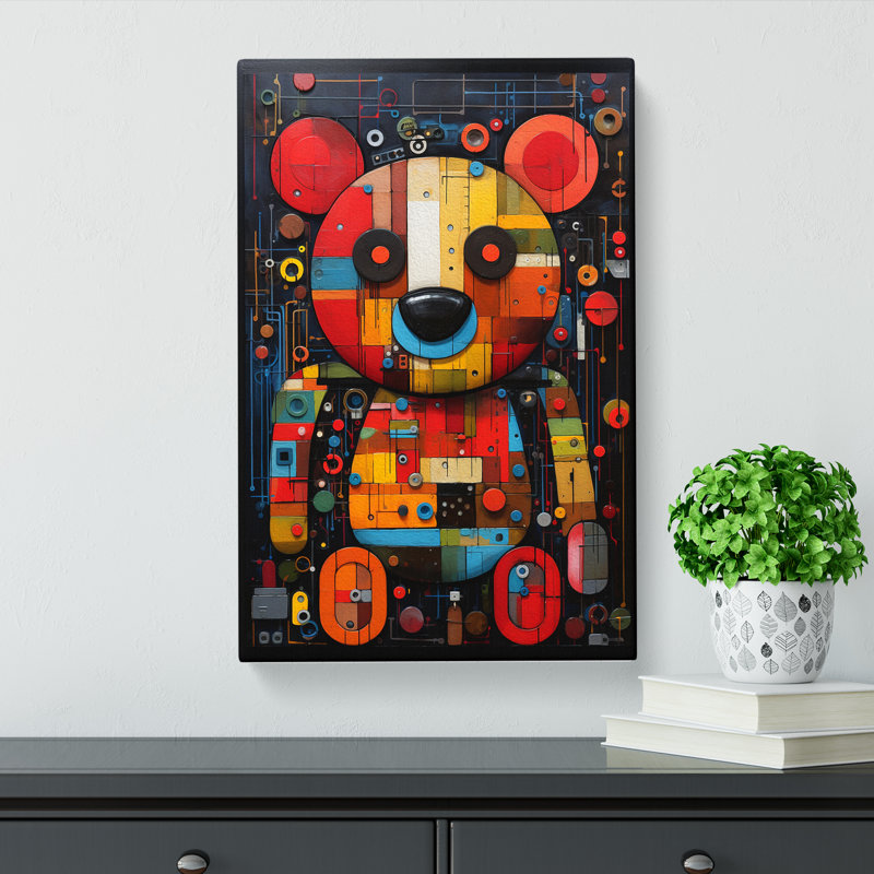 Teddy Bear Constructivism - Wrapped Canvas Print, 60cm H x 40cm W x 3cm D