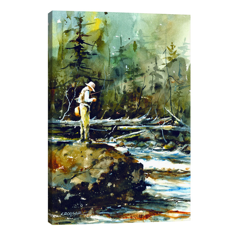 Fishing In The Wild II by Dean Crouser - Wrapped Canvas Painting, 66.04 cm H x 45.72 cm W x 1.91 cm D