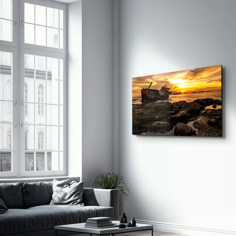 Elegant Tempered Glass Wall Art Painting, 13.8 x 21.7 inches | 100% Tempered Glass, Thickness: 0.16 inches | UV Printed for Vibrant Colors | Perfect for Home Decor, Living Room, & Office Spaces