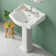 23" W x 19" D Pedestal Bathroom Sink Rectangular Vitreous China with 3 Faucet Holes and Overflow