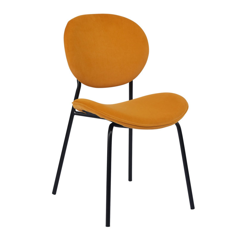 Alaya 137.2cm H Velvet Upholstered Side Chair, Champagne