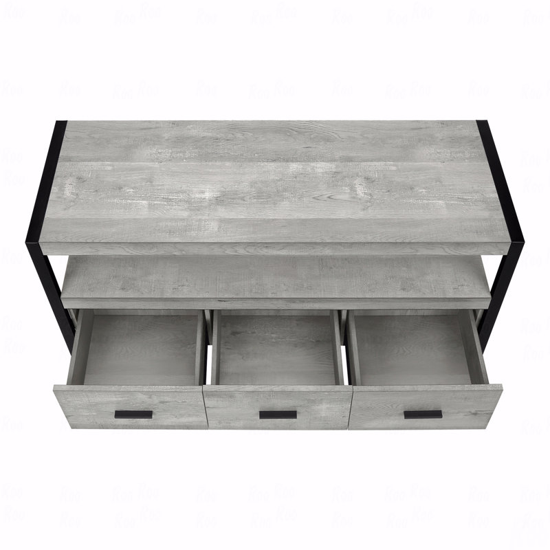Meuble télé, 60 po, console, centre multimédia, tiroirs de rangement