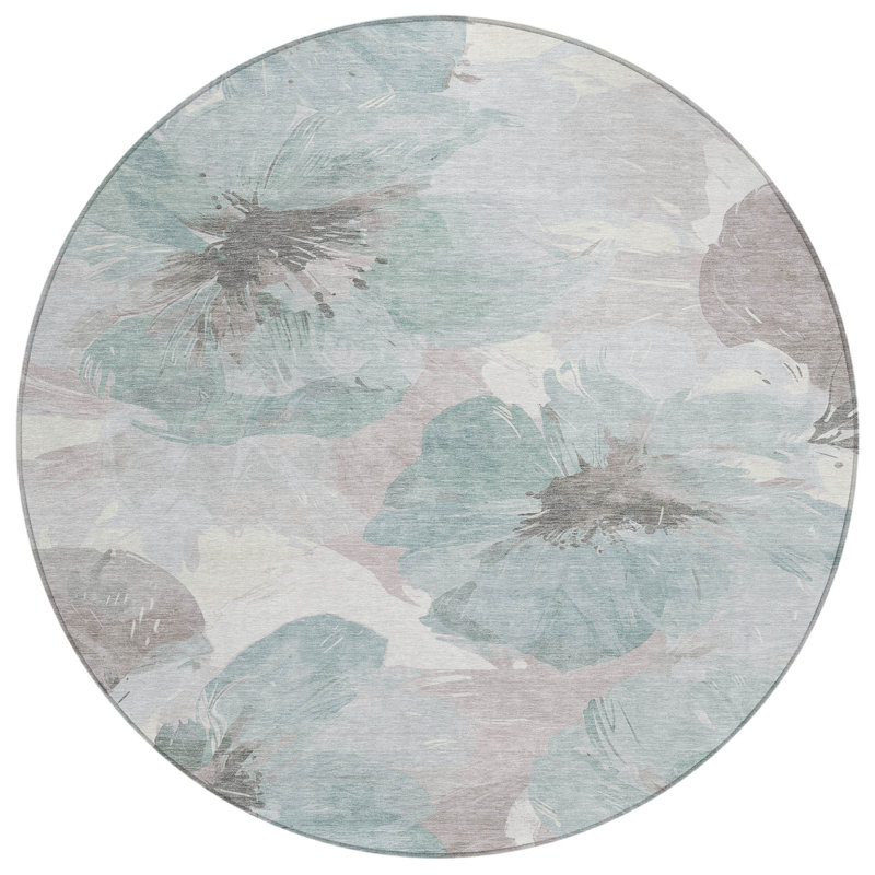 Valtoria Blue Washable Indoor-Outdoor Rug - , 2'6" x 3'10"