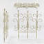 Bordure de jardin en fer forgé vintage de 48 cm (19 pouces), blanc antique