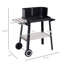 Barbecue au charbon portatif avec tablettes de rangement et roulettes Outsunny