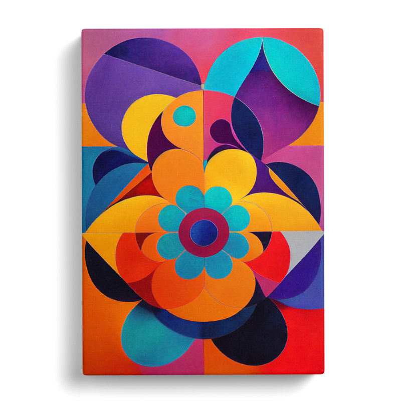 Ebba Floral Mandala Style Vol.2 - Wrapped Canvas Print, 50cm H x 35cm W x 3cm D