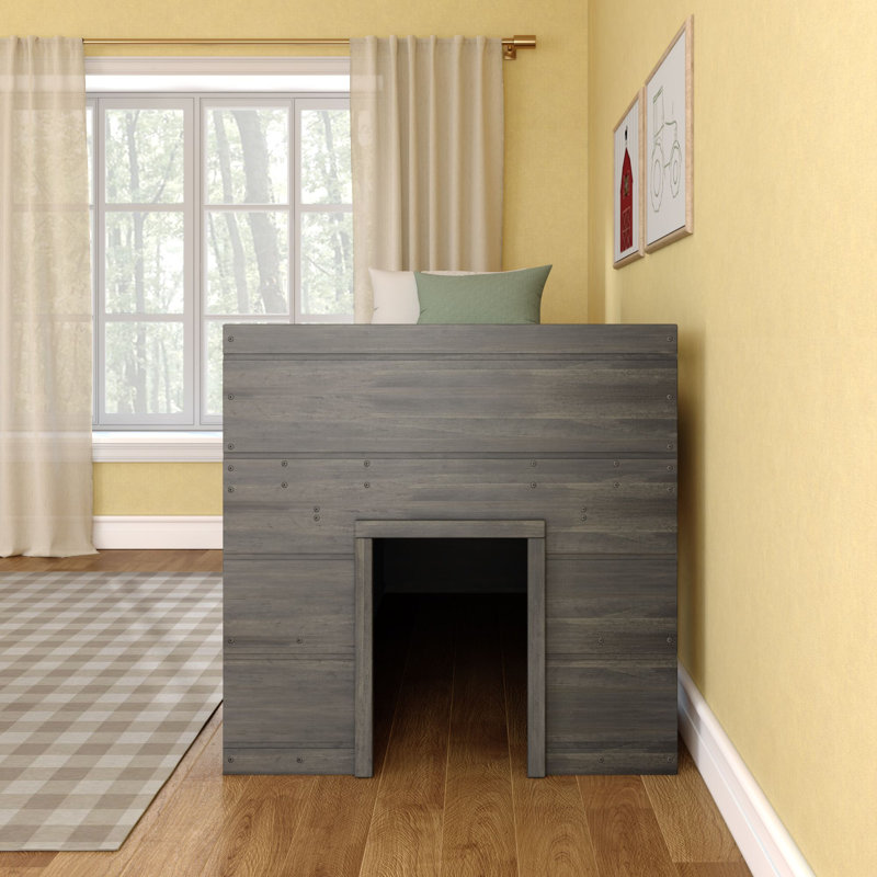 Decimus Kids Twin Loft Bed, Gray