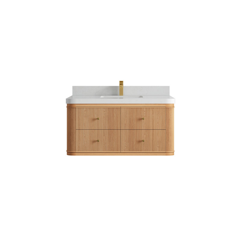 Chêne flottant Hampton X P 22 po De salle de bain Quartz, Quartz de Carrare