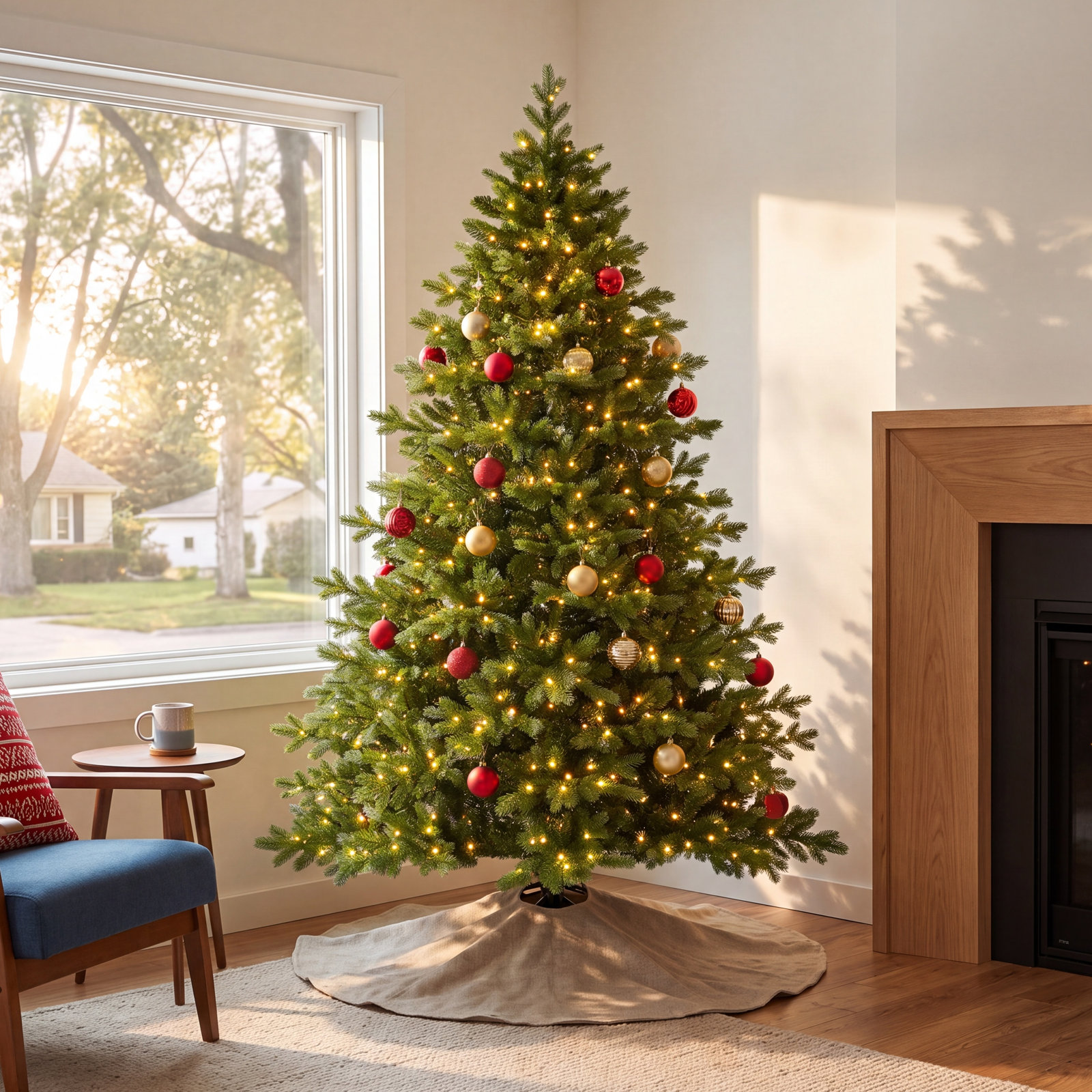 Pre-Lit Christmas Tree, 6.5' H
