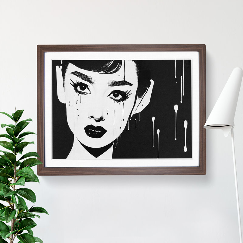 Monochrome Woman Vol.2 - Framed Print, 34cm H x 46cm W x 2cm D, Brown Framed