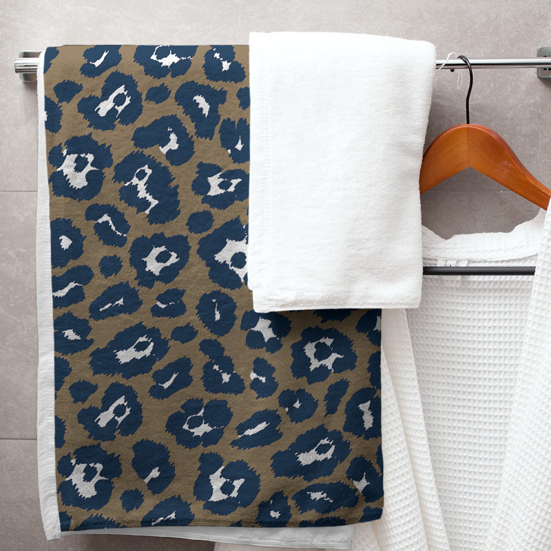 Lucida Bath Towel, Microfiber, New Century Gold/White/Millennium Blue