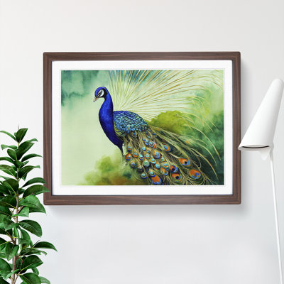 Watercolour Peacock - Single Picture Frame Print