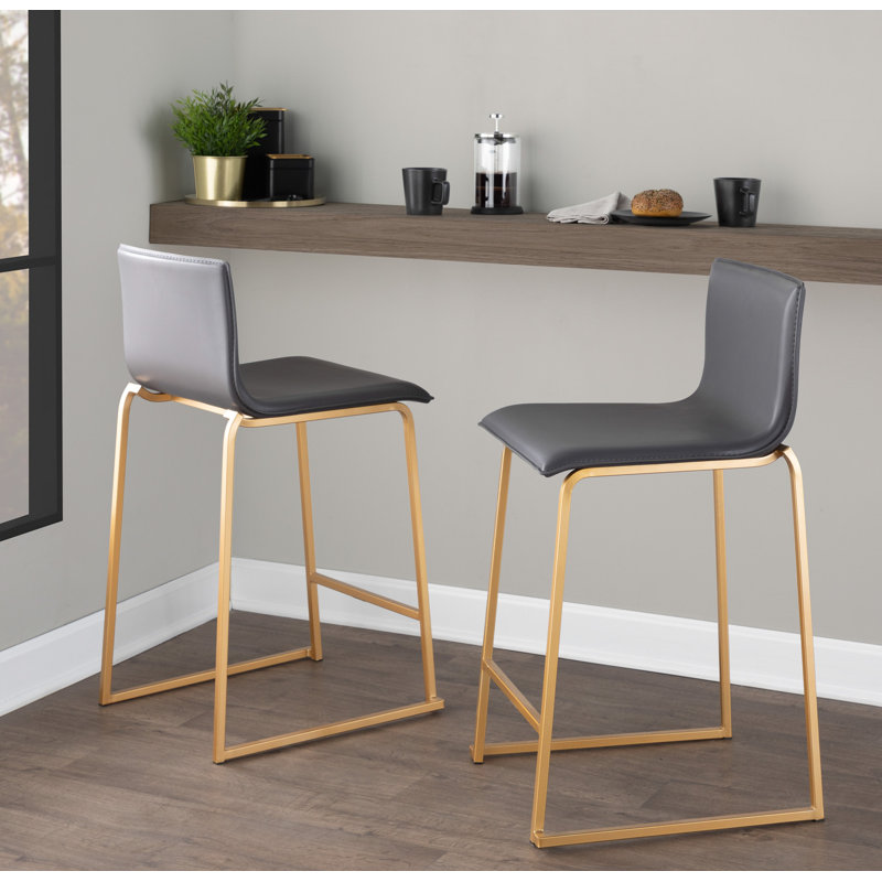 Tabouret Middlebrook, Gris, Or, Tabouret de comptoir (siège d'une hauteur de 26 p