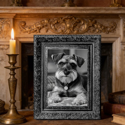 Cadre photo noir élégant 3 pièces 5 "x 7" avec support de table et crochets muraux noirs