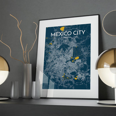Mexico City Map in Amuse 1 Piece Wall Art
