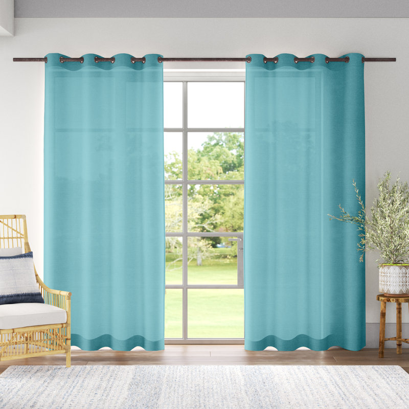 Breanna Semi Sheer Curtain Pair, 54" W x 108" L, Blush